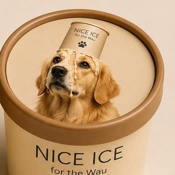Becher mit Golden Retriever auf dem Deckel